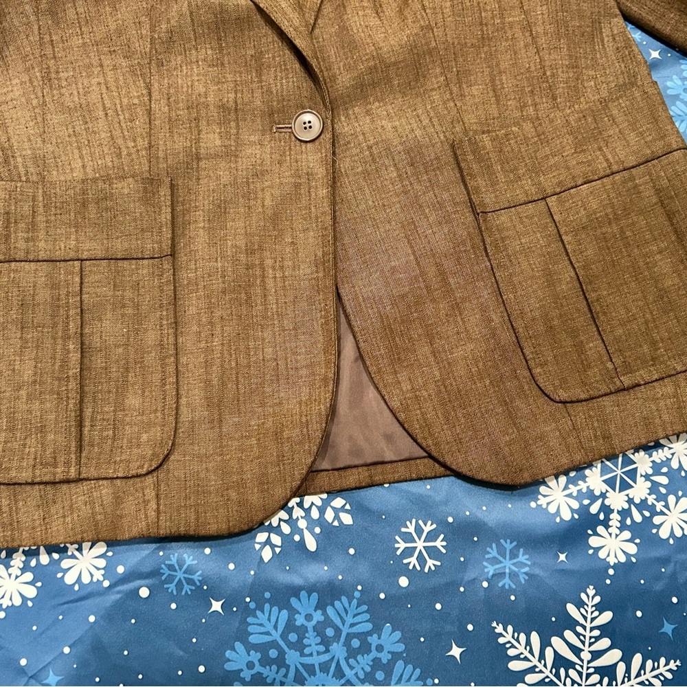 Worthington Classic Brown Tweed Blazer Size Large - Picture 4 of 12